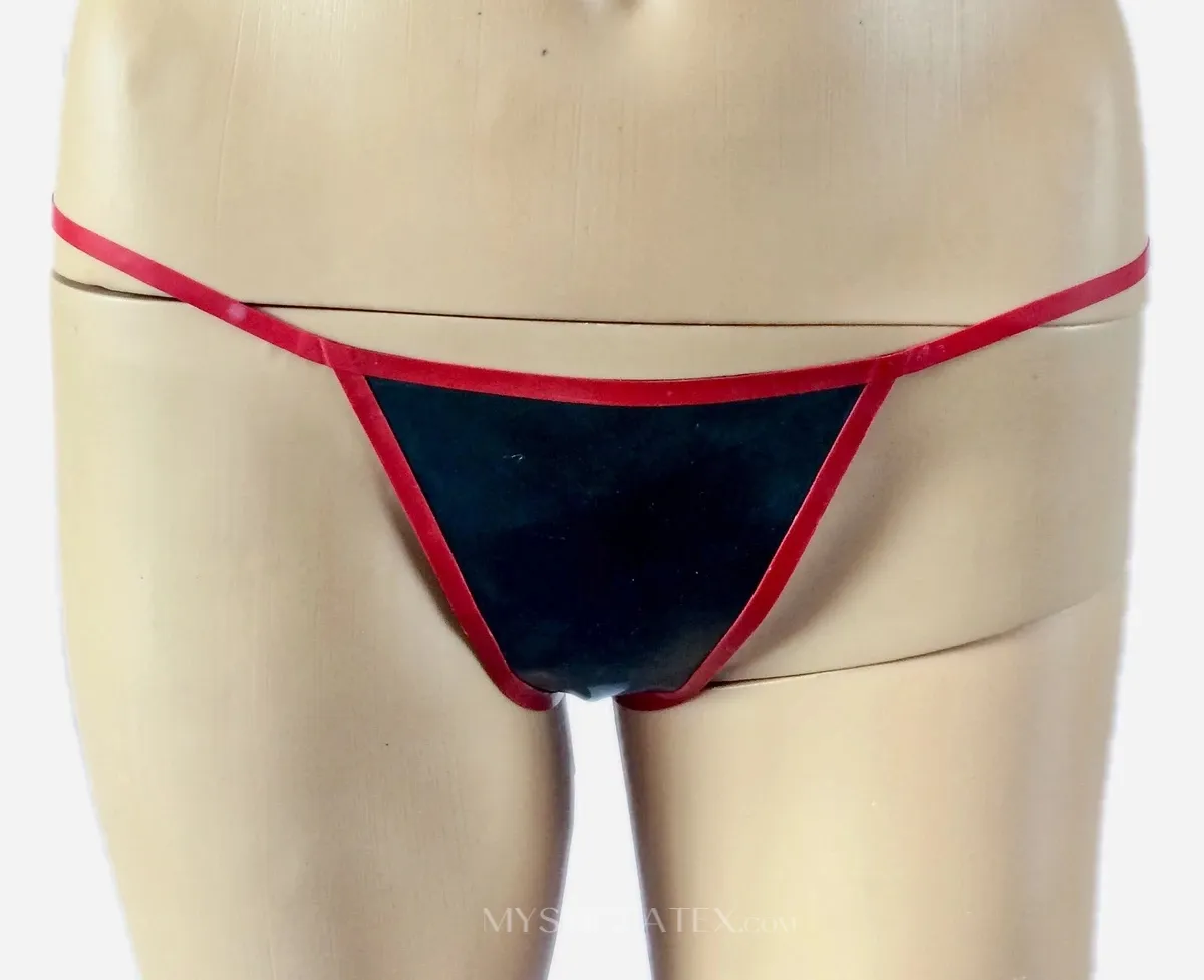 Fashion Natural Latex Clothing Black Red Latex Fetish Underwear Panties Shorts Thong Briefs Customise for Women