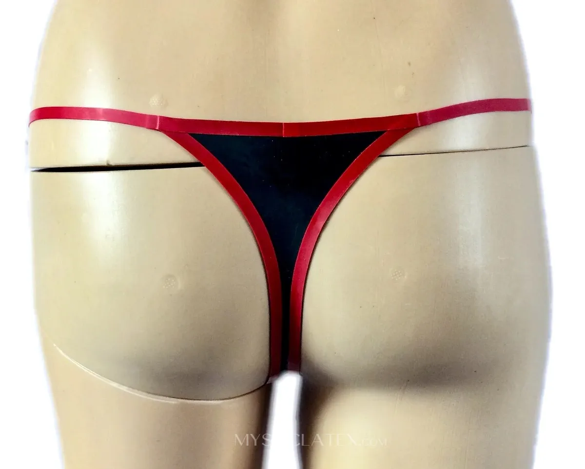 Fashion Natural Latex Clothing Black Red Latex Fetish Underwear Panties Shorts Thong Briefs Customise for Women