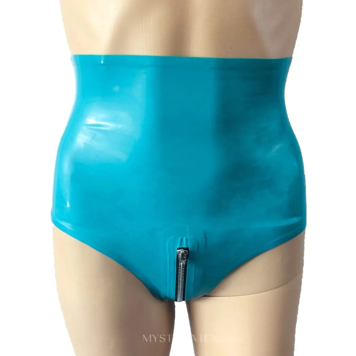 Rubber Fetish Latex Clothing Fashion Shorts High Waisted Crotch Zip Panties Women Fetish Latex Underwear