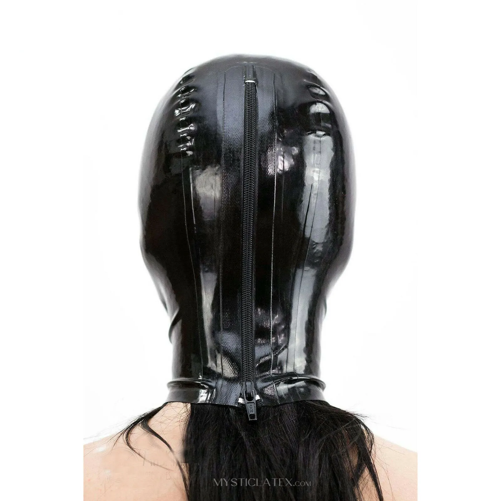 Fetish Erotic Latex Head Cover Latex Mask with Zipper