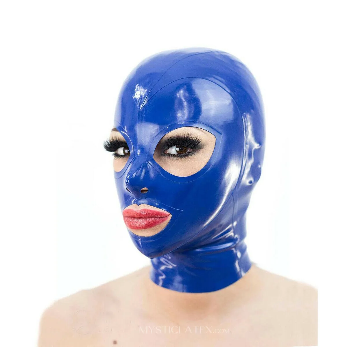 Fetish Erotic Latex Head Cover Latex Mask with Zipper
