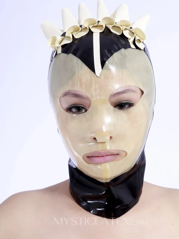 Natural Latex Color Blocking Latex Hood