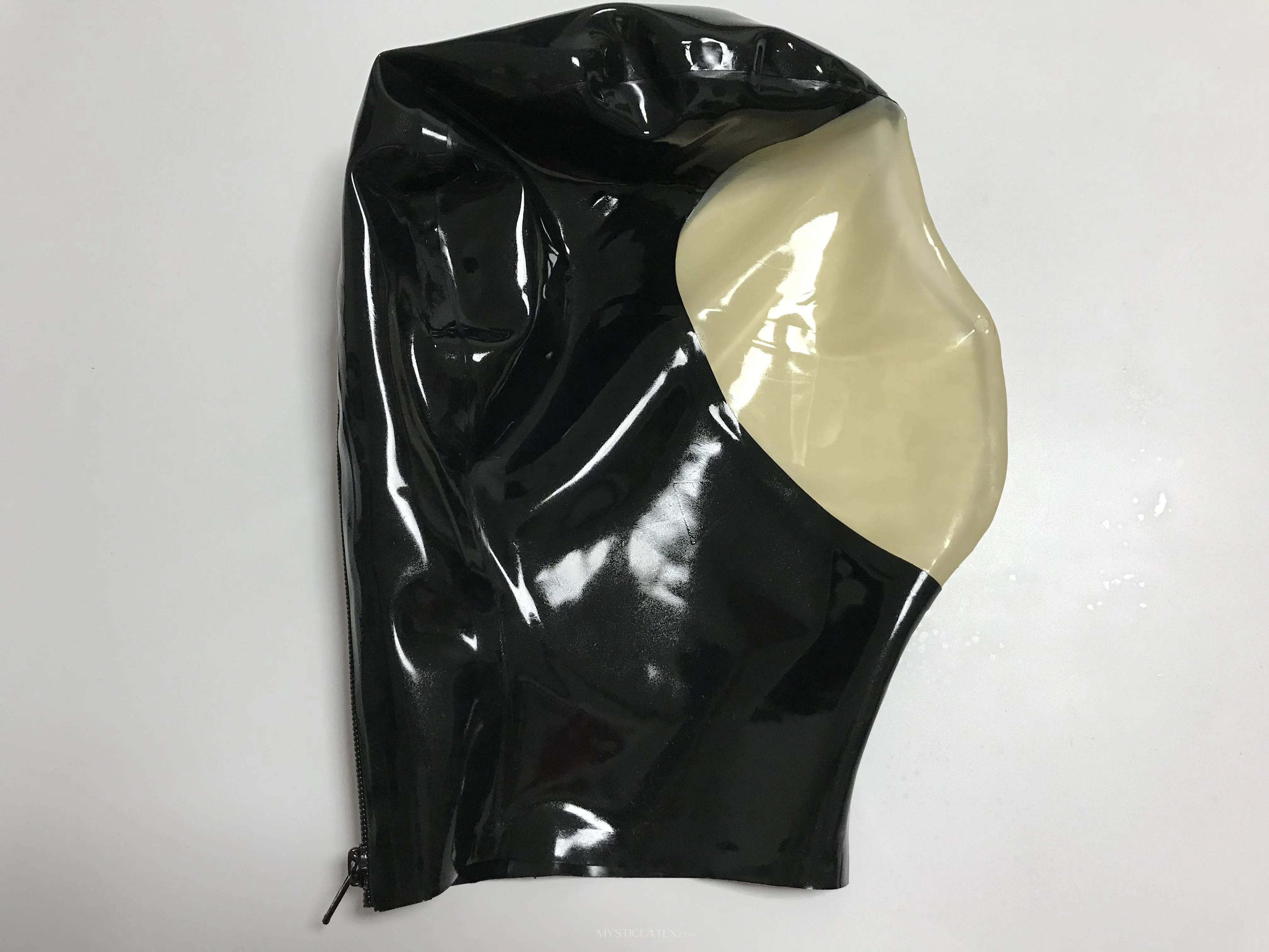 Transparent Natural Latex Hood Mask Breath Control Sexy Latex Hoods