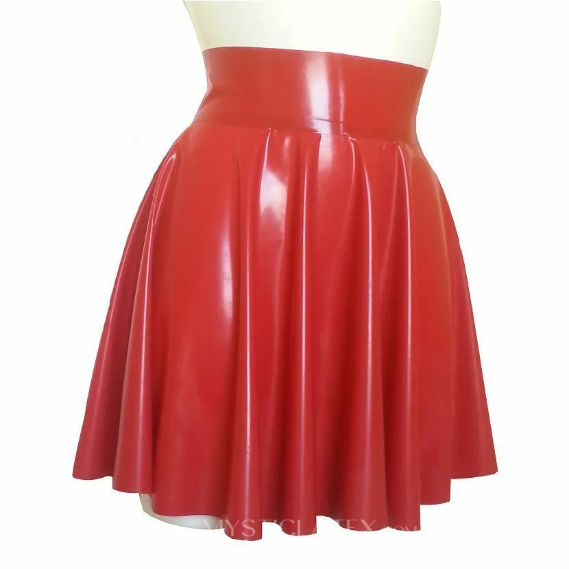 Natural Latex Skirt Circle Skating Gummi Red Skirt
