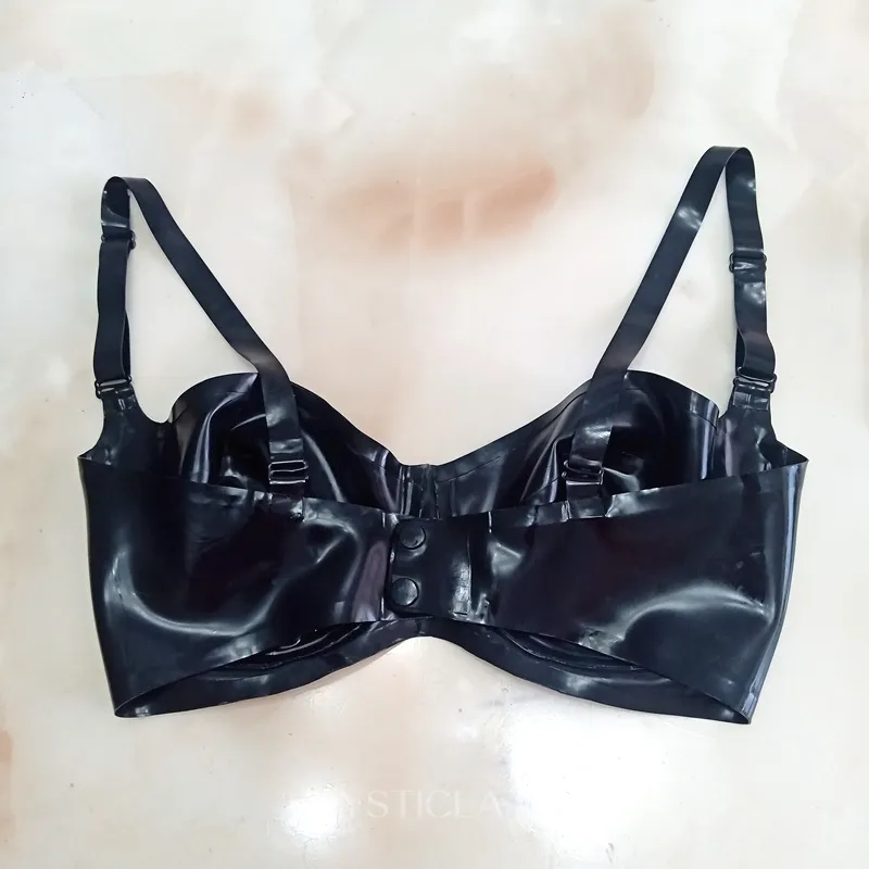 Black Underwire Natural Latex Contour Bra Rubber Underwear
