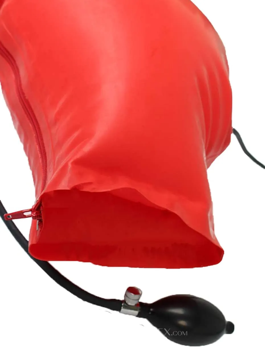 Natural Latex Mask Tube and Inflatable Hood with Back Zipper