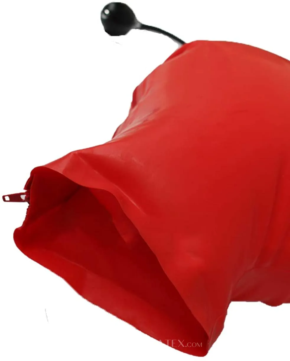 Natural Latex Mask Tube and Inflatable Hood with Back Zipper