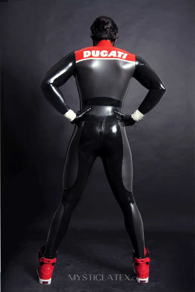 Men Racer Suit Latex Catsuit Cycling Apparel