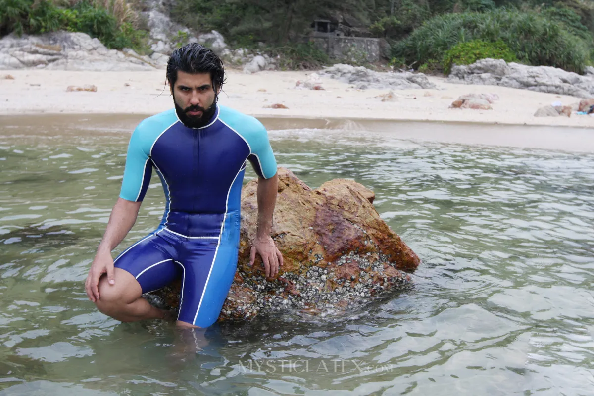 Men Tricolor Latex Surf Suits