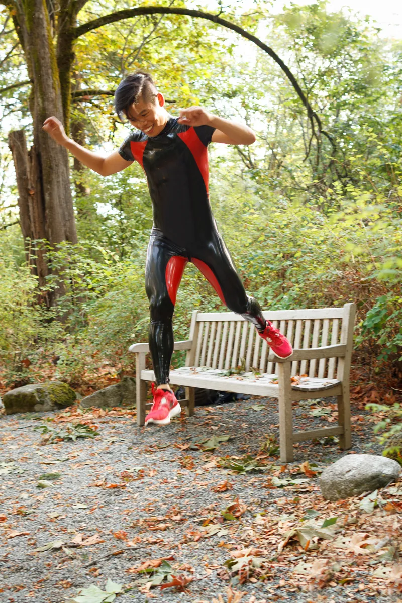 Runner Catsuit Neck Entry Short Sleeves Latex Suit