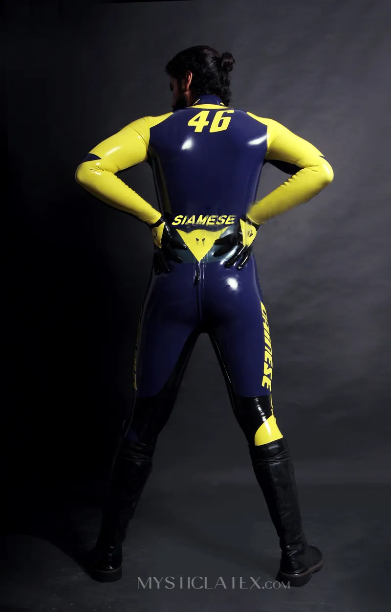 Men Racing Suit Latex Catsuit Handmade Latex Clothing