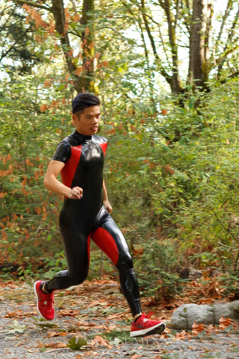 Runner Catsuit Neck Entry Short Sleeves Latex Suit