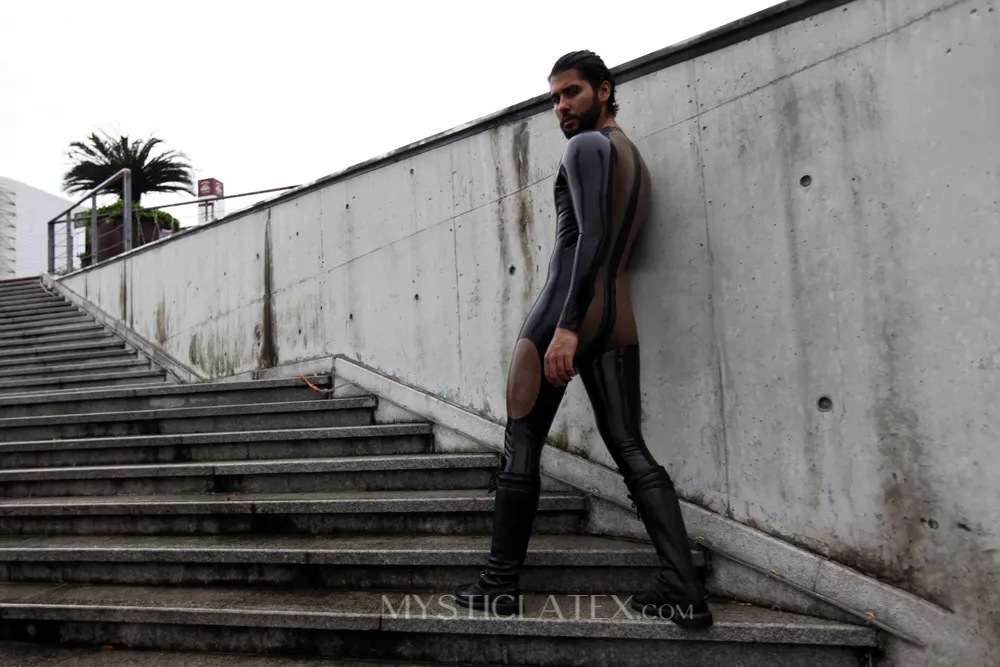 Wait You Latex Clothing Men Latex Catsuit