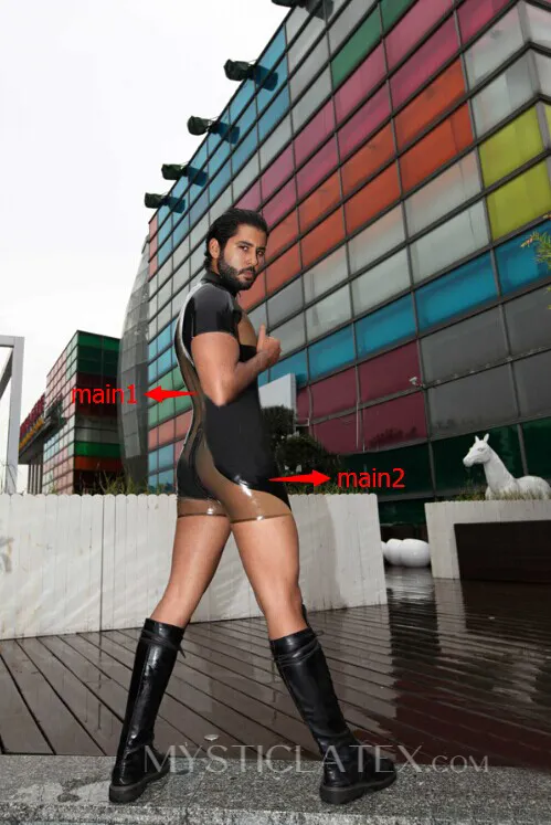 Men Short-sleeved Latex Short