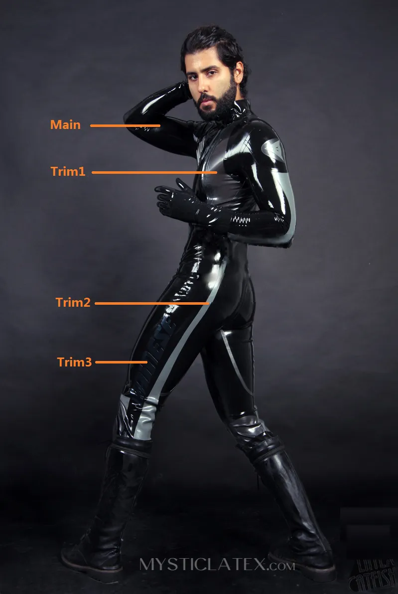 Men Latex Clothing Race Suit Latex Catsuit