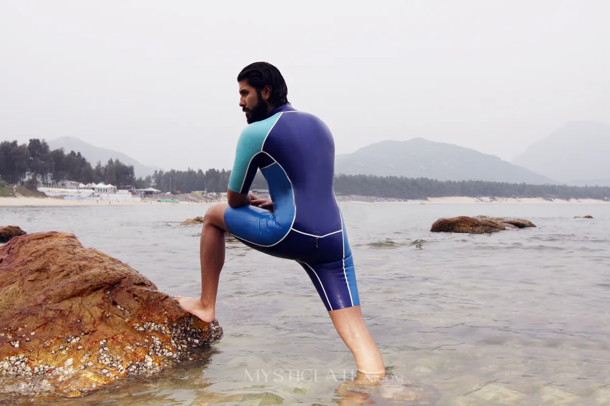 Men Tricolor Latex Surf Suits