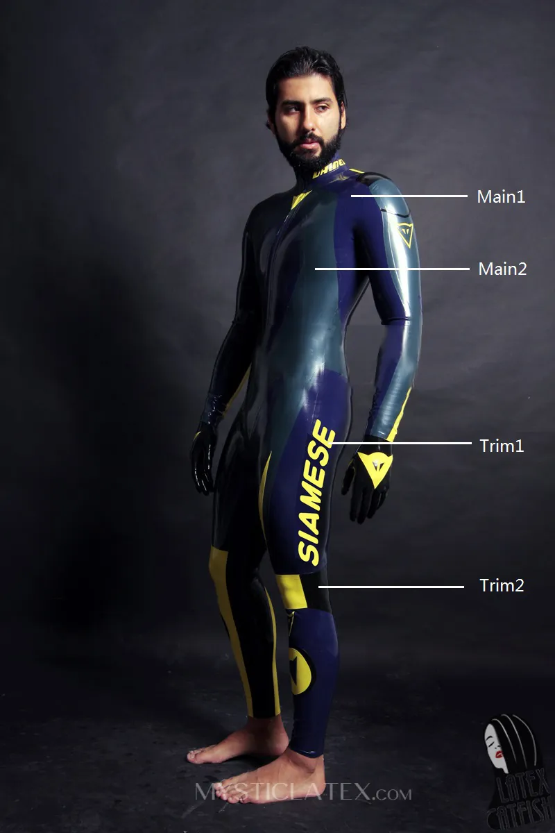 Men Racing Suit Latex Catsuit Handmade Latex Clothing