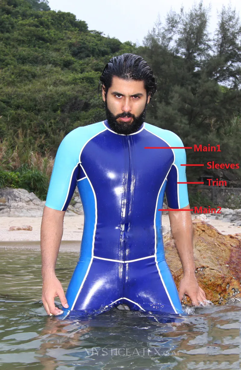 Men Tricolor Latex Surf Suits