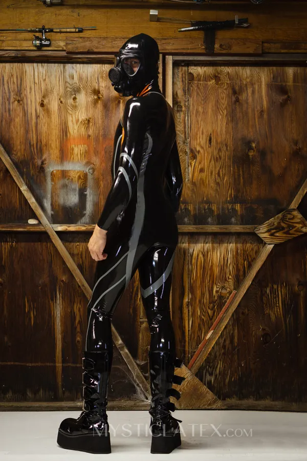 Long-sleeved Latex Clothing Mitten Codpiece Second Skin Latex Catsuit