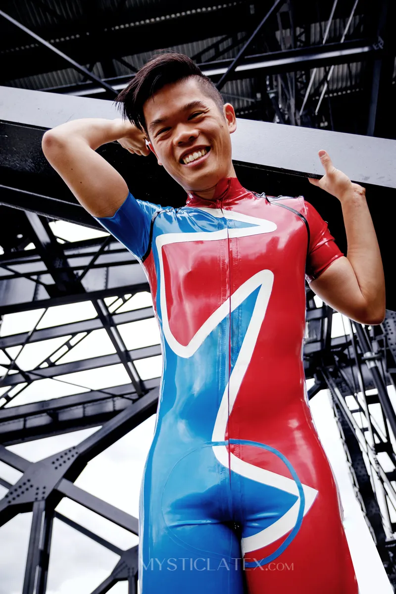 Muticolor Cycling Suit Latex Bodysuit