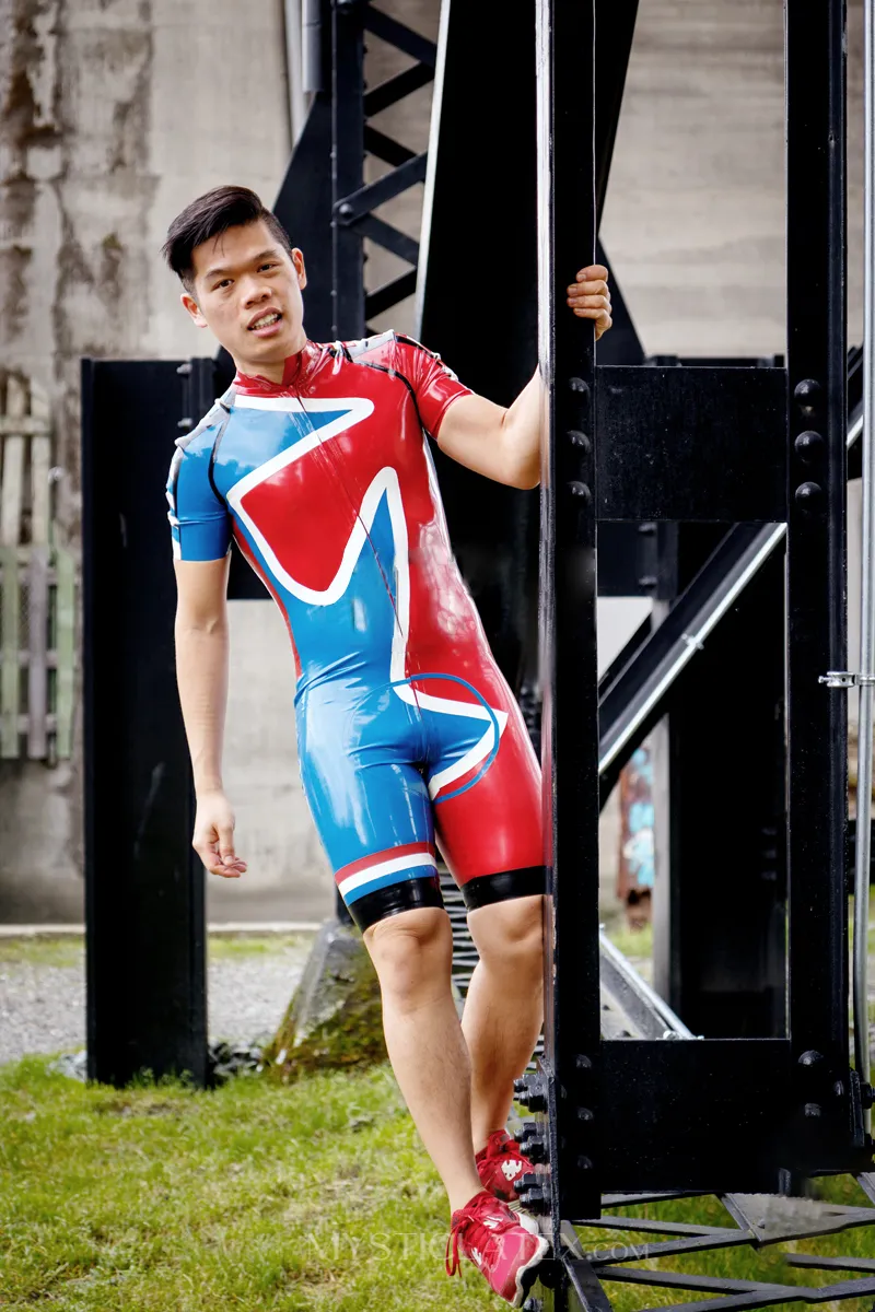 Muticolor Cycling Suit Latex Bodysuit