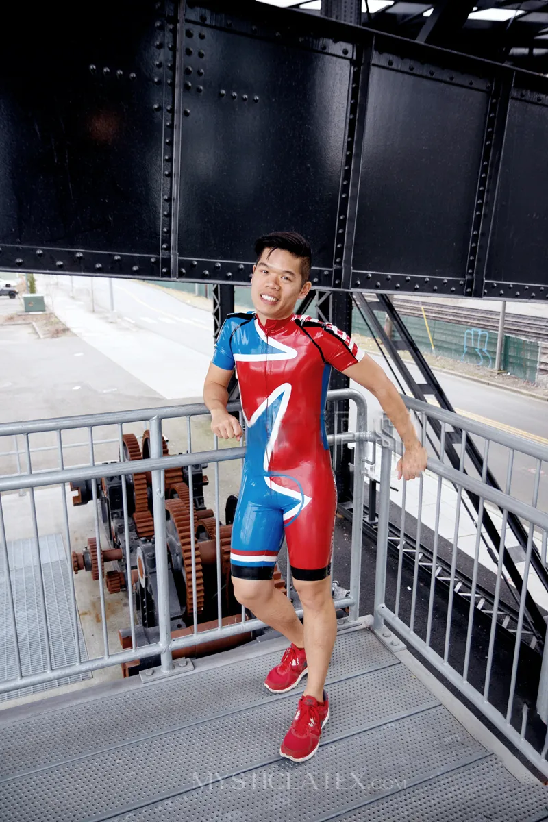 Muticolor Cycling Suit Latex Bodysuit