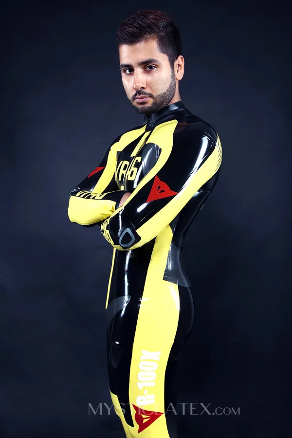 Men Biker Latex Catsuit 46