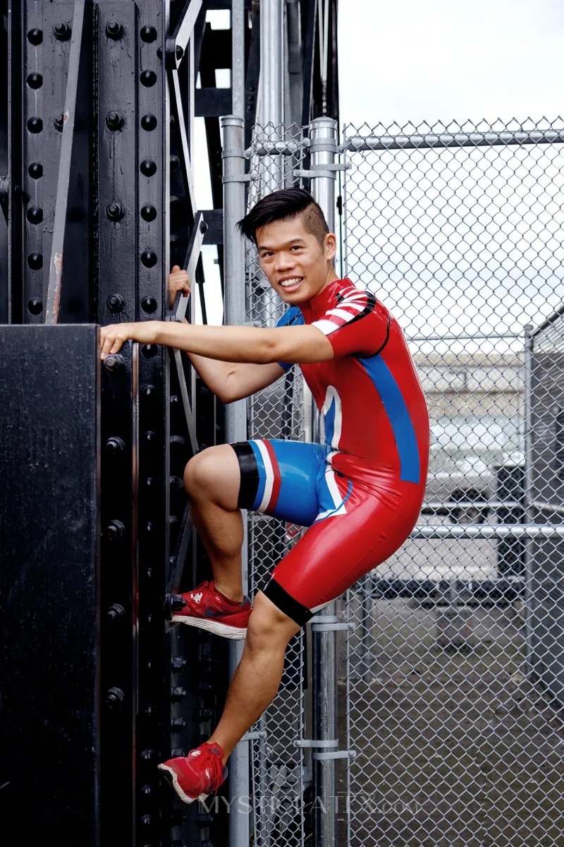 Muticolor Cycling Suit Latex Bodysuit