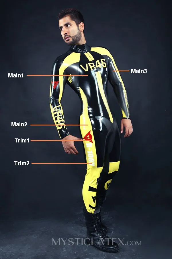 Men Biker Latex Catsuit 46