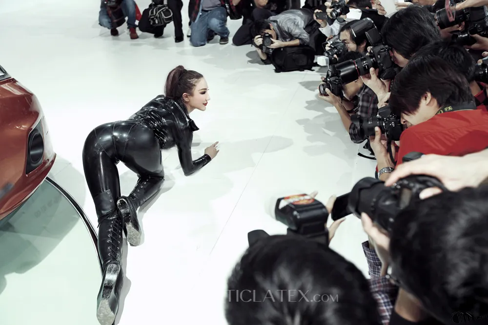 Chest Leakage Latex Catsuit Handmade Latex Clothing