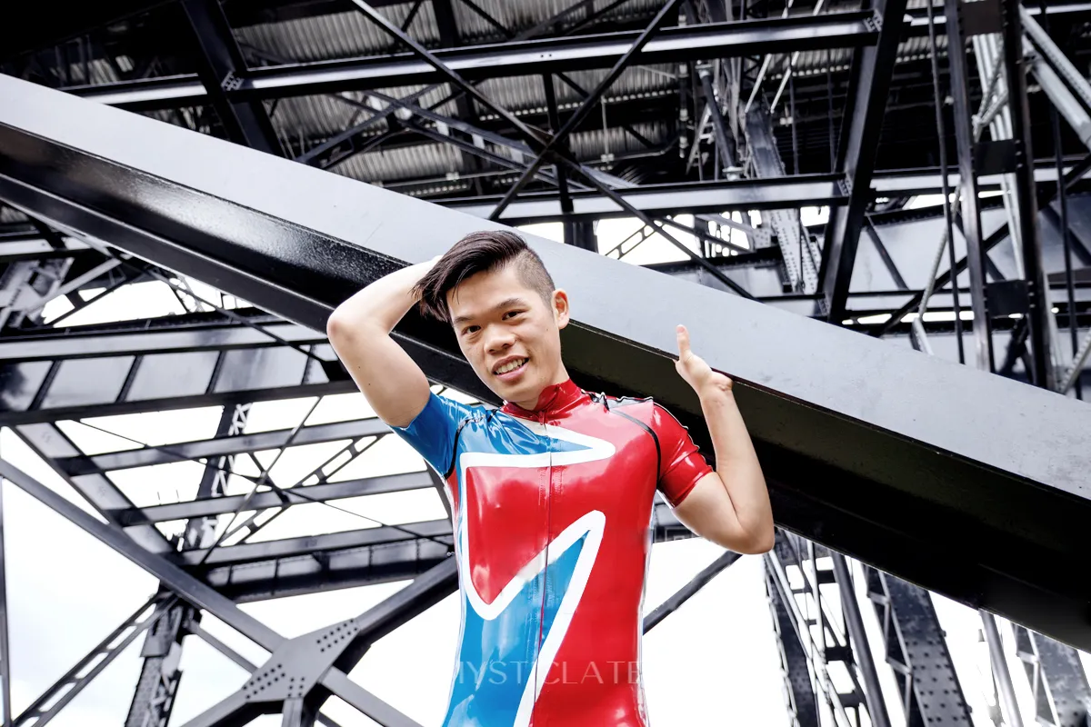 Muticolor Cycling Suit Latex Bodysuit