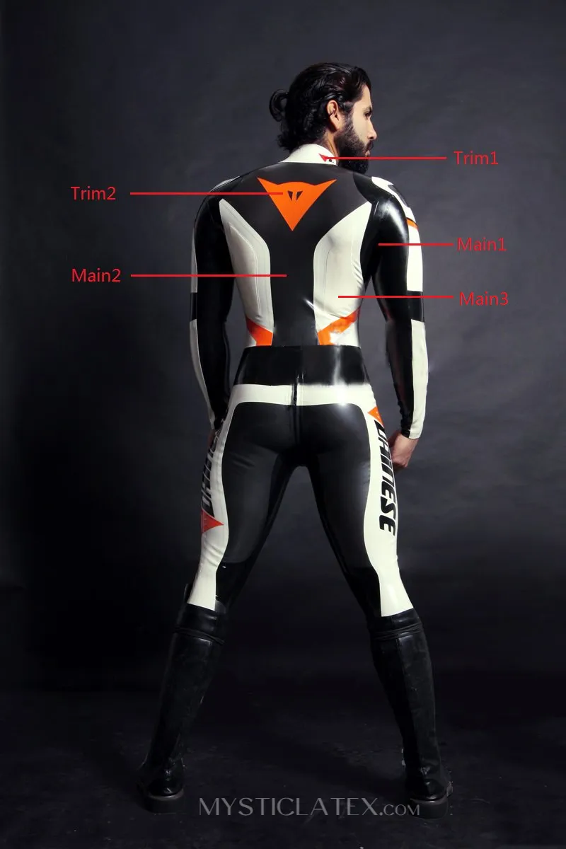 Motowear Men Race Suit Latex Catsuit