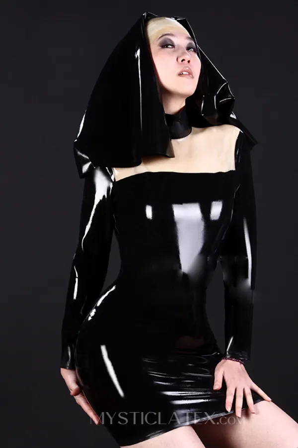 Black Wetlook Latex Uniform