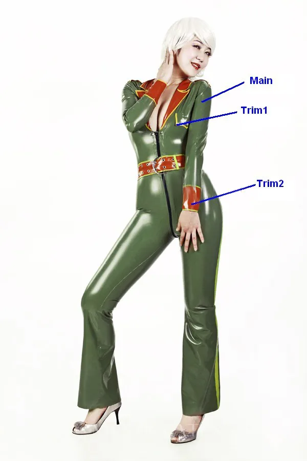 General Bella Army Uniform Latex Catsuit
