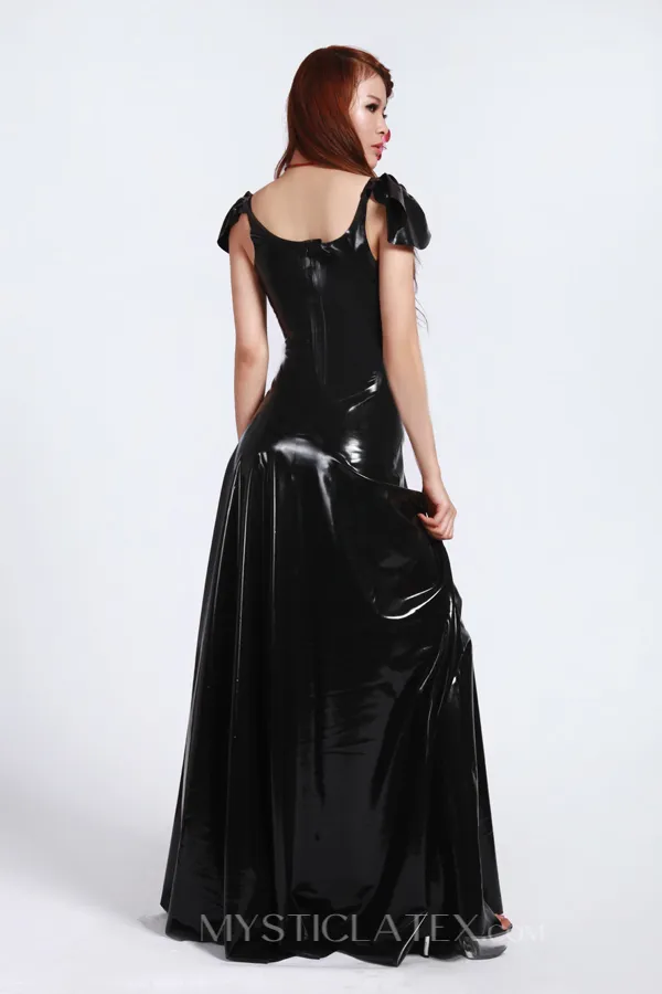 Women Backless Latex Long Dress