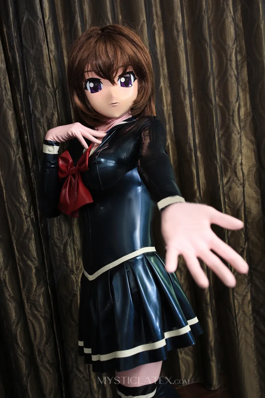 Girl School Uniform Latex Short Dress