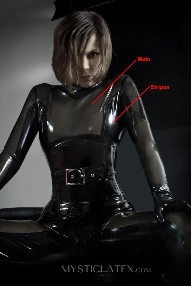 Fullbody High Collar Waist Belt Latex Catsuit