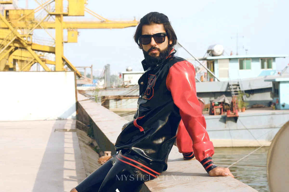 Men University Team Latex Jacket