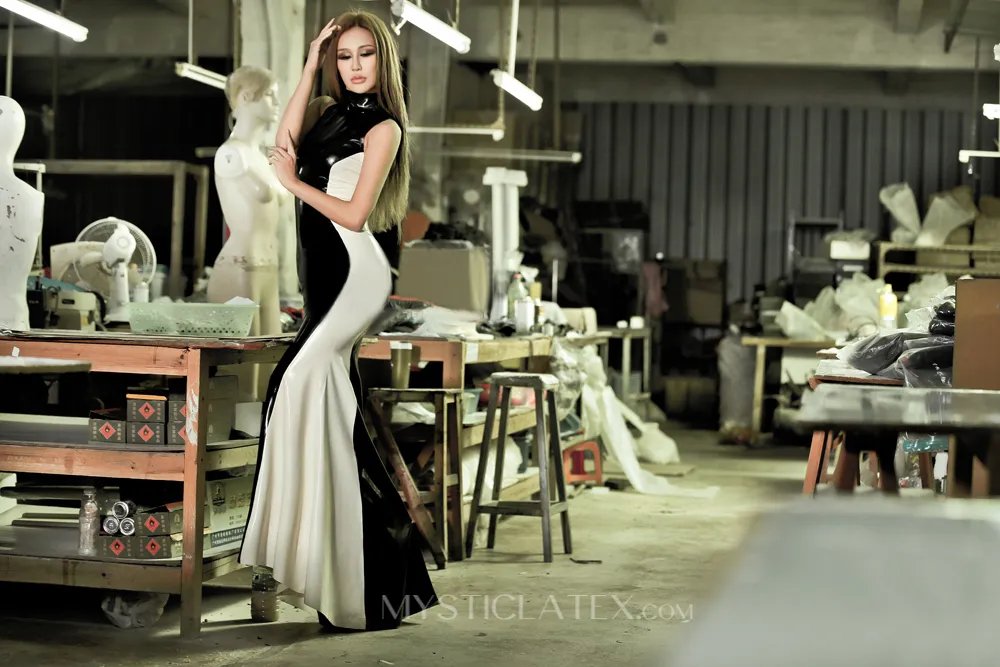 Women Temptation Party Latex Long Dress