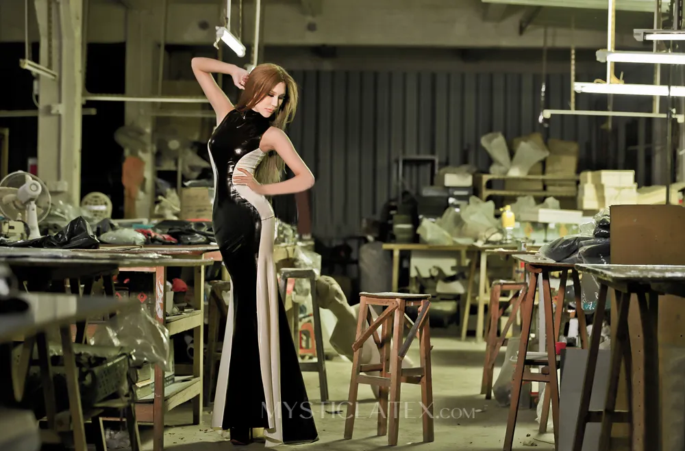 Women Temptation Party Latex Long Dress