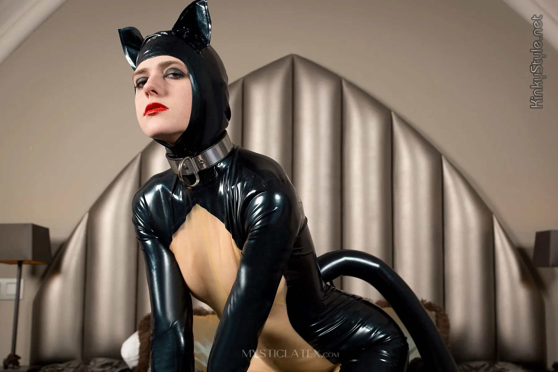 Women Latex Clothing Cat Costume Latex Catsuit