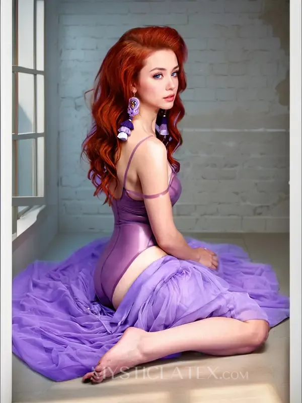 Women Semi-transparent Latex Suspender Bodysuit