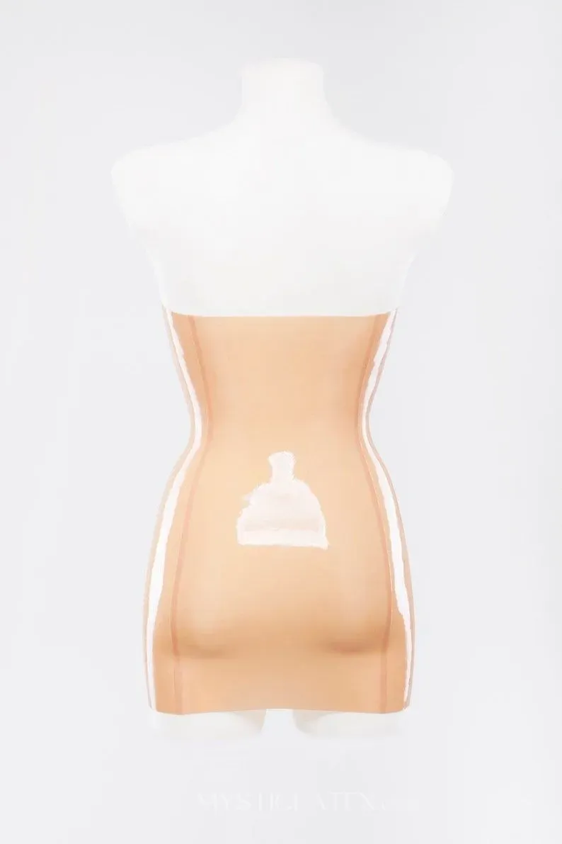 Women Bandeau Sleeveless Latex Dress