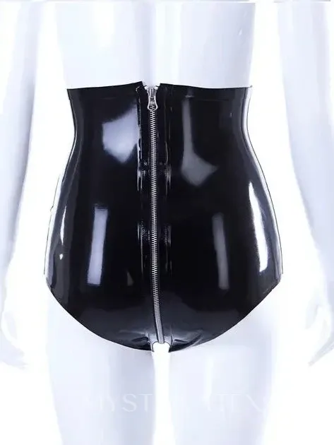 Women High Waist Back Zip Shorts