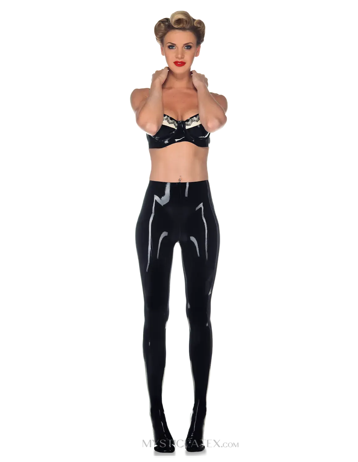 Latex Slim Black / Red Legging