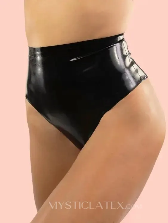Women High Waist Wet Look Skintight Briefs