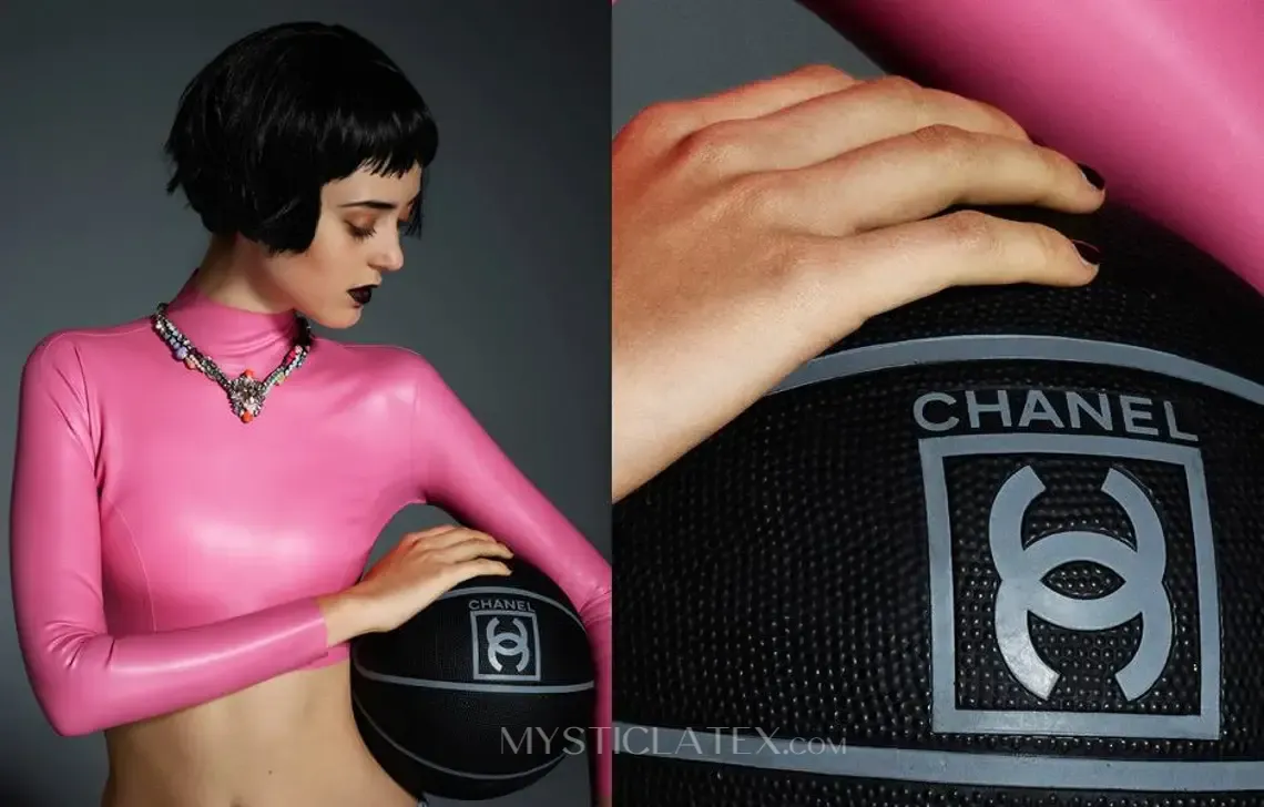 Women Long Sleeve High Collar Back Zipper Latex Top
