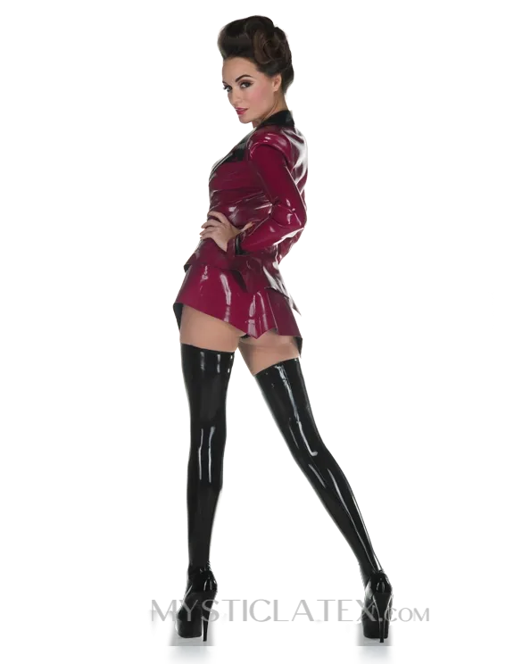 Women Latex Black Clubwear Thigh High Stockings