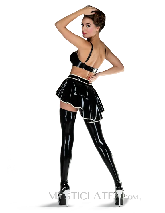 Women Latex Black Clubwear Thigh High Stockings