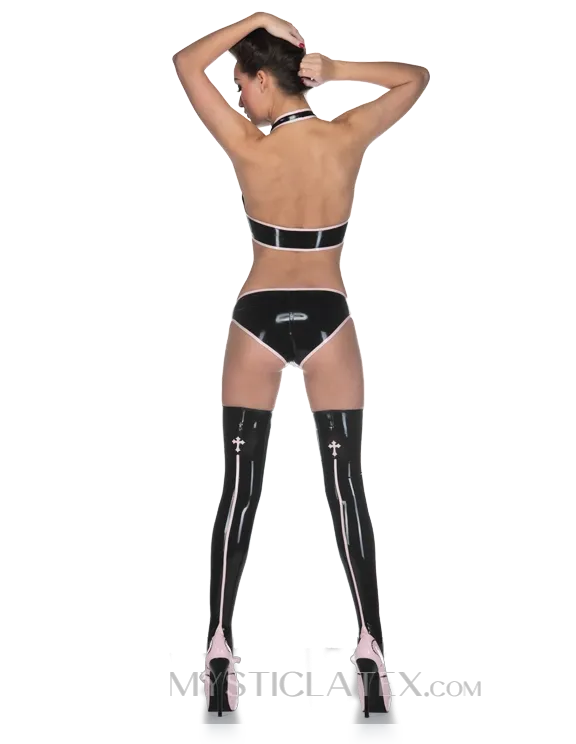 Cross Parten Clubwear Latex Stockings